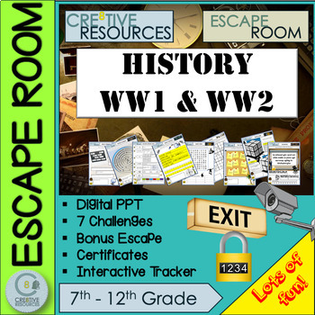 Preview of History WWI and WWII Escape Room - World Wars 1 and World War 2