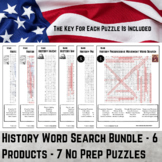 History Word Search Bundle - 6 Products - 7 No Prep Puzzles