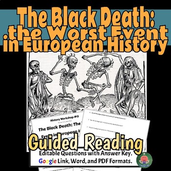 Preview of The Black Death (Bubonic Plague) Guided Reading (Google, PDF)