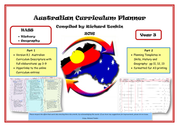 Preview of History and Geography Australian Curriculum Planner- Year Three