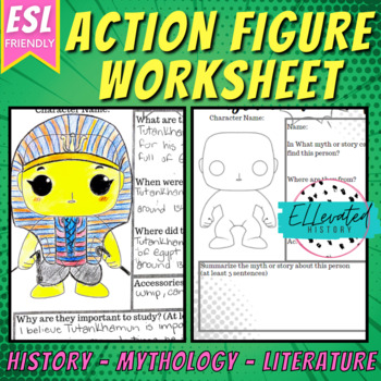 Preview of Action Figure Worksheet - ESL | Literature | History | Mythos