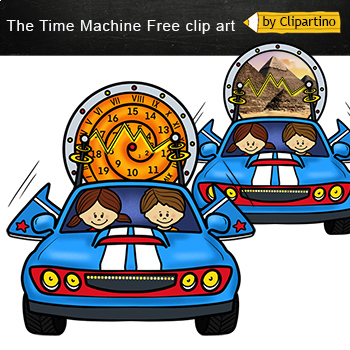 Preview of History clip art FREE: car, kids, Time Machine freebies