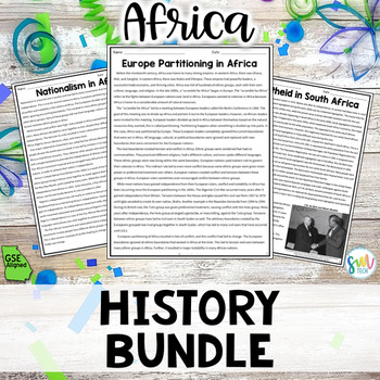 Preview of *7th Grade Georgia* History in Africa BUNDLE Reading Packets (SS7H1) GSE Aligned