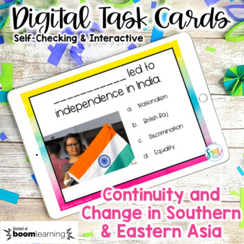 Preview of History in Southern & Eastern Asia DIGITAL Task Cards | DISTANCE LEARNING SS7H3
