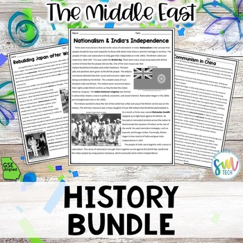 Preview of History in Southwest Asia BUNDLE Reading Packets (SS7H2) GSE Aligned