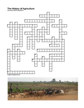 History of Agriculture Crossword by Kevin Sparenberg TpT