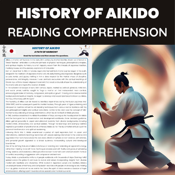 Preview of History of Aikido Reading Comprehension | History Sports & Martial Arts