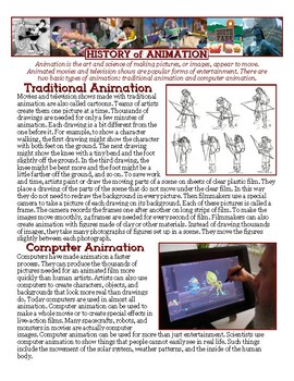 Preview of History of Animation Activity Packet