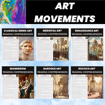 Preview of History of Art Movements Reading Comprehension Bundle | Art History Movements