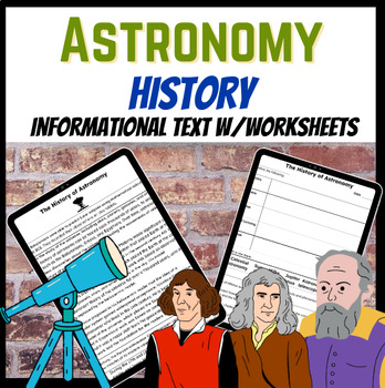 Preview of History of Astronomy Text W/ Comprehension Middle/High School