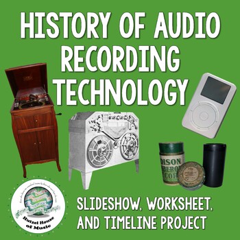 Preview of History of Audio Recording Technology Slideshow Worksheet and Project