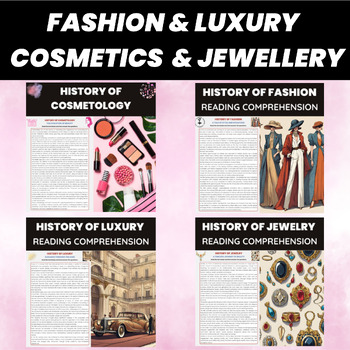 Preview of History of Beauty and Fashion Reading Comprehension Bundle | Jewelry and Luxury