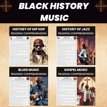 Preview of History of Black Music for Black History Month | Blues Hip-Hop Jazz Blues Music