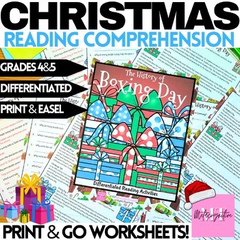 Preview of History of Boxing Day Reading Comprehension Worksheets