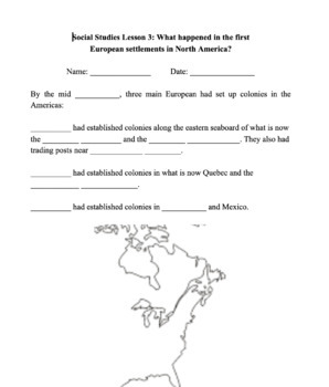Preview of History of Canada Guided Notes - Lesson 3: What were the first colonies like?