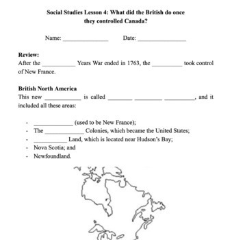 Preview of History of Canada Notes - L4: What did the British do when they took control?