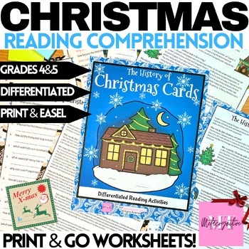 Preview of History of Christmas Cards Reading Comprehension Worksheets