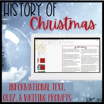 Preview of History of Christmas Reading Informational Text, Quiz, & Writing Activity