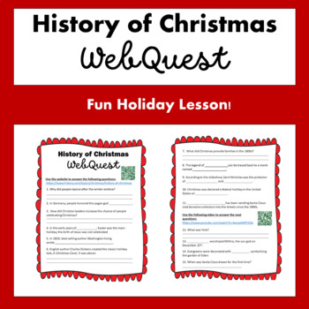 Preview of History of Christmas WebQuest! Fun Holiday Activity!
