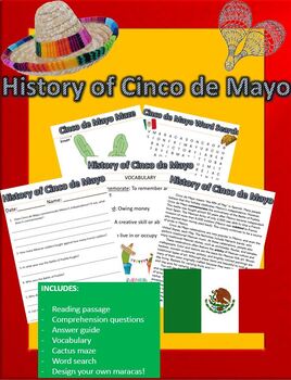 History of Cinco de Mayo (Reading and Activities Packet) | TPT