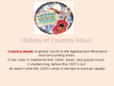 History of Country Music