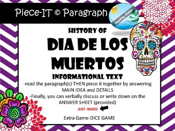 Preview of History of DIA DE LOS MUERTOS /Day of the Dead activity