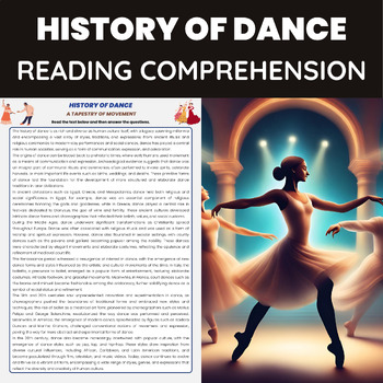 Preview of History of Dance Reading Comprehension | Dance's History