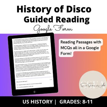 Preview of History of Disco Guided/Close Reading Google Form