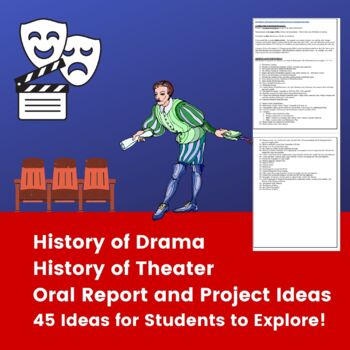 Preview of History of Drama Oral Report Project Ideas | History of Theater | Shakespeare