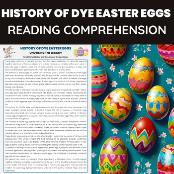 Preview of History of Dye Easter Eggs Reading Comprehension Passage