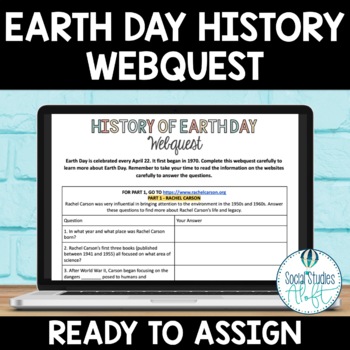 Preview of History of Earth Day Webquest Digital Activity for Google Docs™