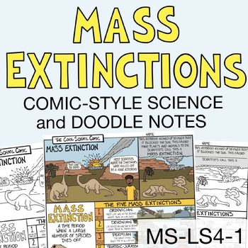 Preview of Earth Science Curriculum Mass Extinction Comic & Doodle Notes (History of Earth)