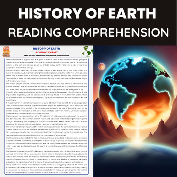 Preview of History of Earth Reading Comprehension | Earth Science