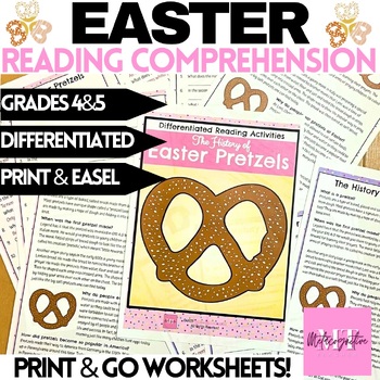 Preview of History of Easter Pretzels Reading Comprehension Worksheets