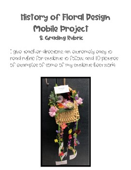 Preview of History of Floral Design Mobile Project with examples