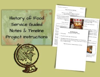 Preview of History of Food Service Guided Notes & Timeline Project Instructions