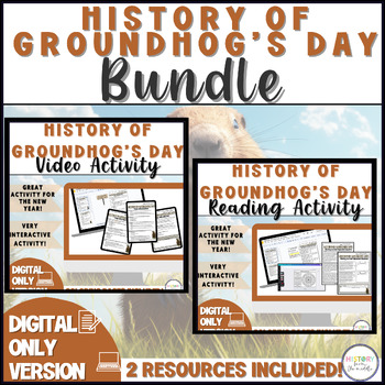 Preview of History of Groundhog's Day|Video & Reading Activity Bundle- Digital