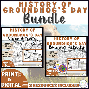 Preview of History of Groundhog's Day|Video & Reading Activity Bundle - Print & Digital