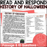 History of Halloween Close Reading Comprehension - Passage