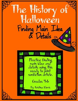 Preview of History of Halloween- Finding Main Idea and Details