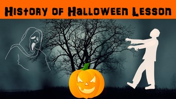 Preview of History of Halloween No Prep Lesson with Power Point, Worksheet, and Word Search