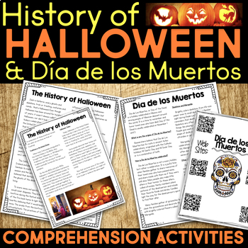 Preview of History of Halloween Passage & Dia de los Muertos Reading Comprehension October