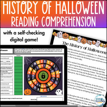 Preview of History of Halloween Reading Comprehension & Digital Game - Middle & High School
