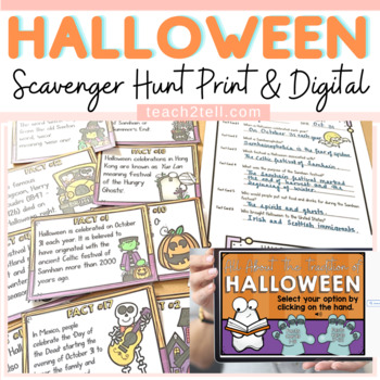 Preview of History of Halloween Scavenger Hunt Activity Print & Digital