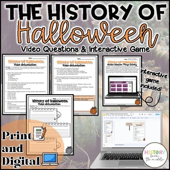 Preview of History of Halloween - Video Analysis & Interactive Game - Print and Digital