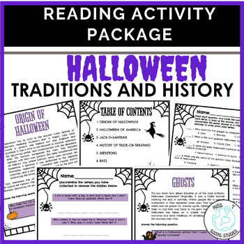 Preview of History of Halloween for social studies: reading activities and passages
