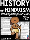 History of Hinduism Reading Comprehension Worksheet Hindu
