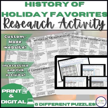 Preview of History of Holiday Favorites|Research, Self-Check Questions - Digital and Paper