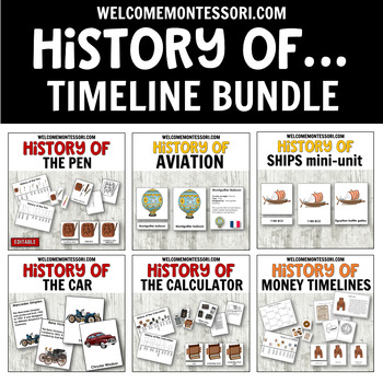 Preview of History of Inventions Bundle of Activities: Timeline Activities Montessori