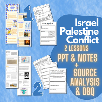 Preview of History of Israel Palestine Conflict (PPT, Notes, Sources & DBQ)